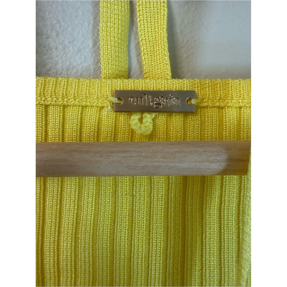 Cult Gaia Revolve Enzo Knit Cutout Midi Dress Tahdig Yellow Size S - Picture 3 of 9